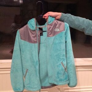 teal North Face jacket